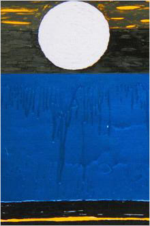 La luna, 1991 - Smalti su tela, cm 80 x 80